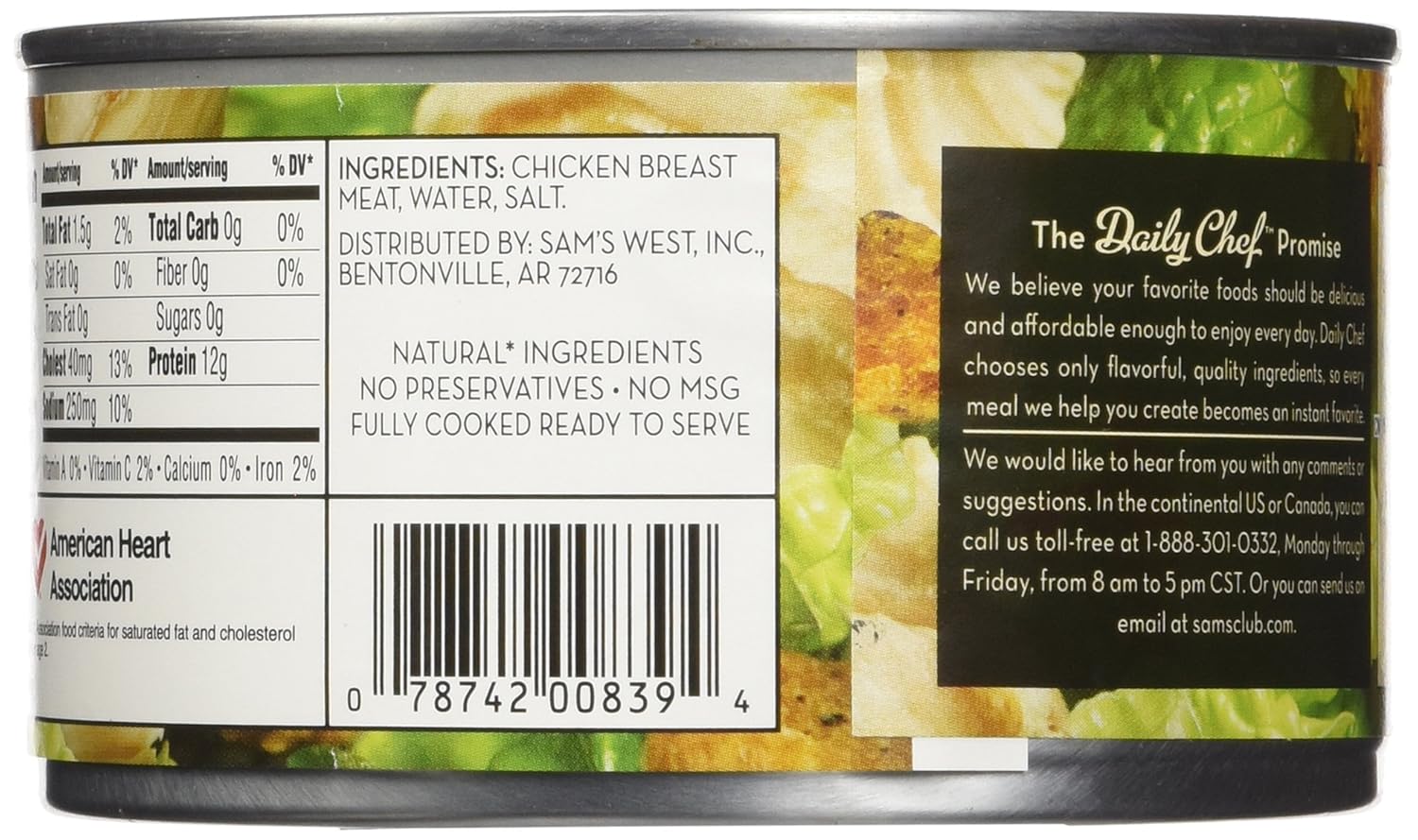 canned chicken nutrition